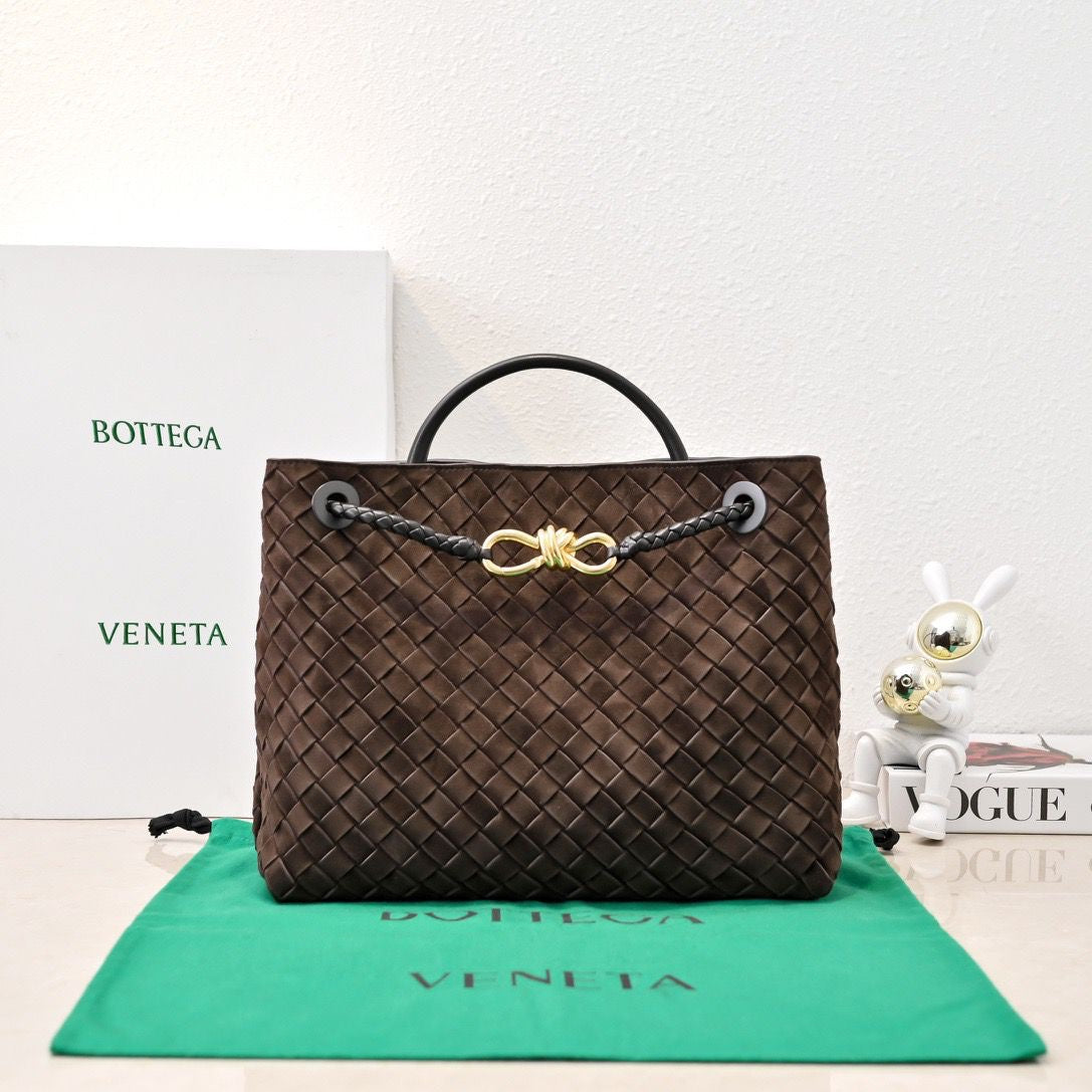 Sac A Main Bottega Venetta Andiamo Daim Marron