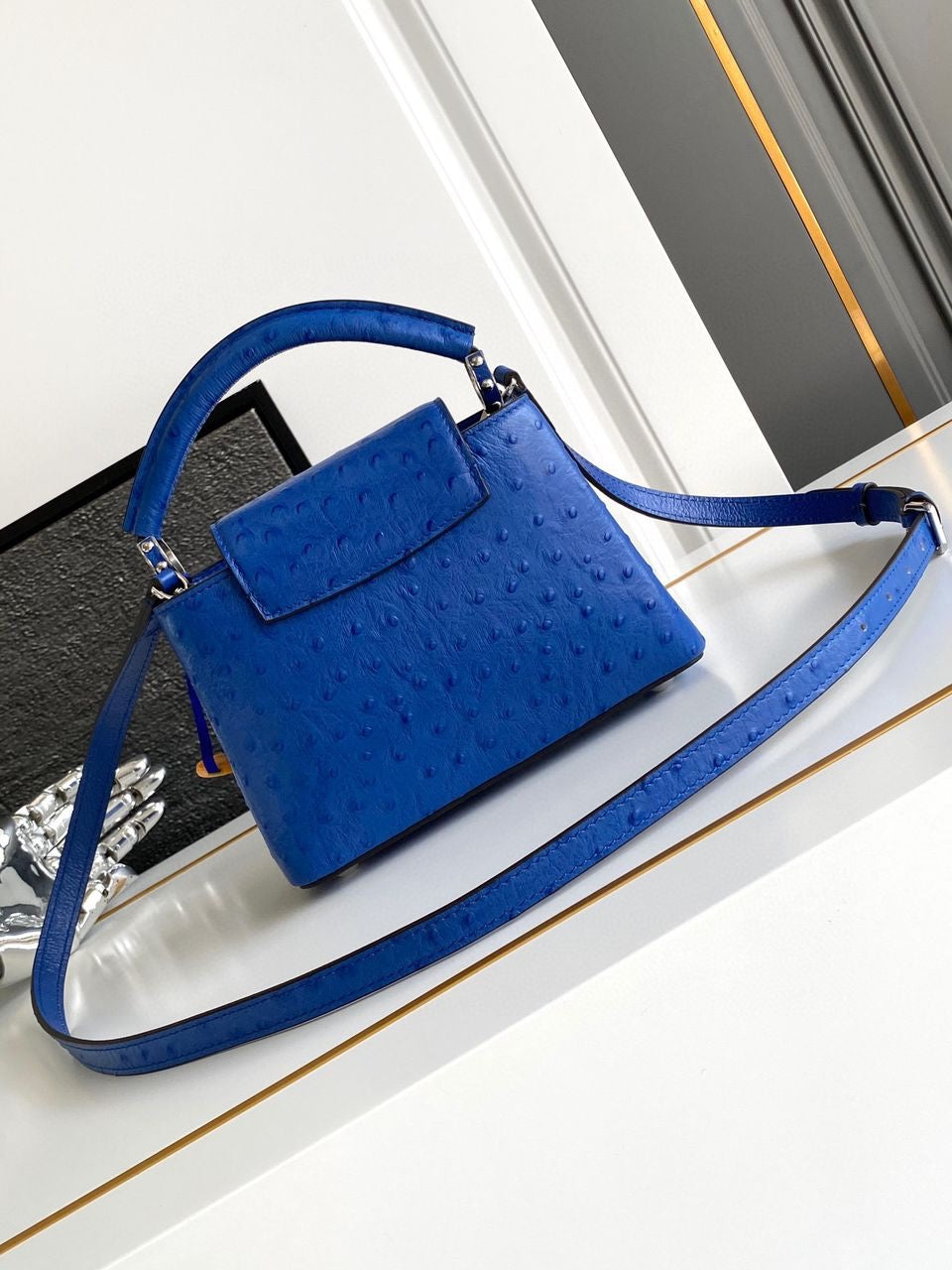 Sac A Main Louis Vuitton Capucines Bleu