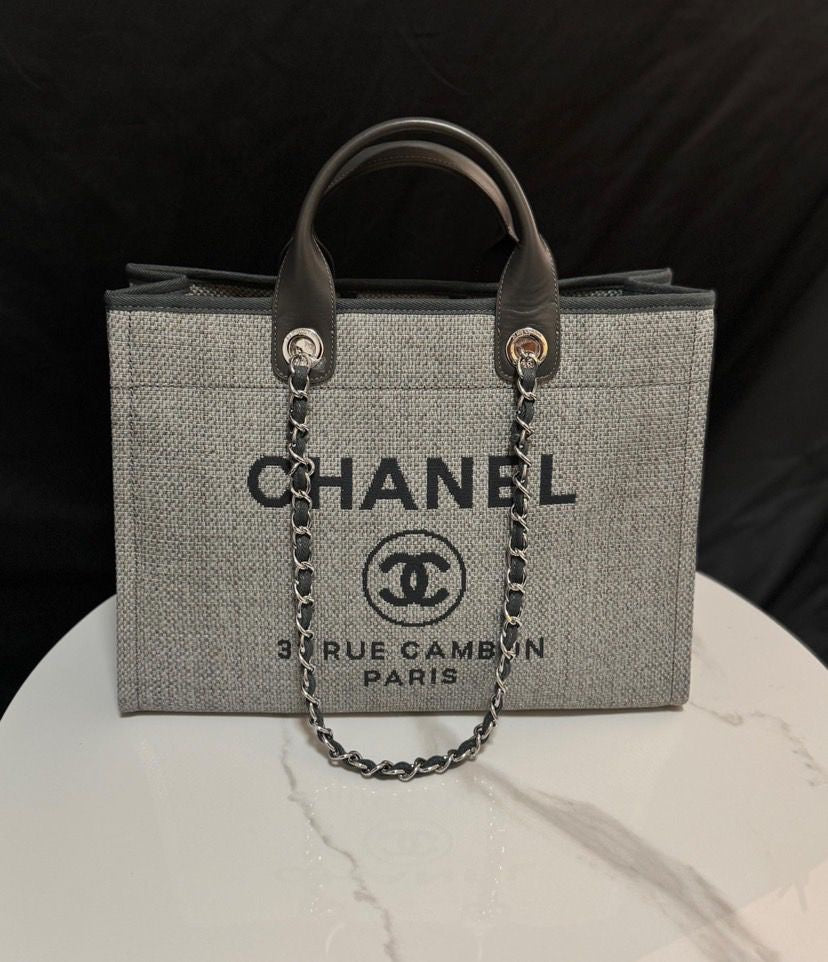 Sac Tote Bag Chanel Deauville Gris