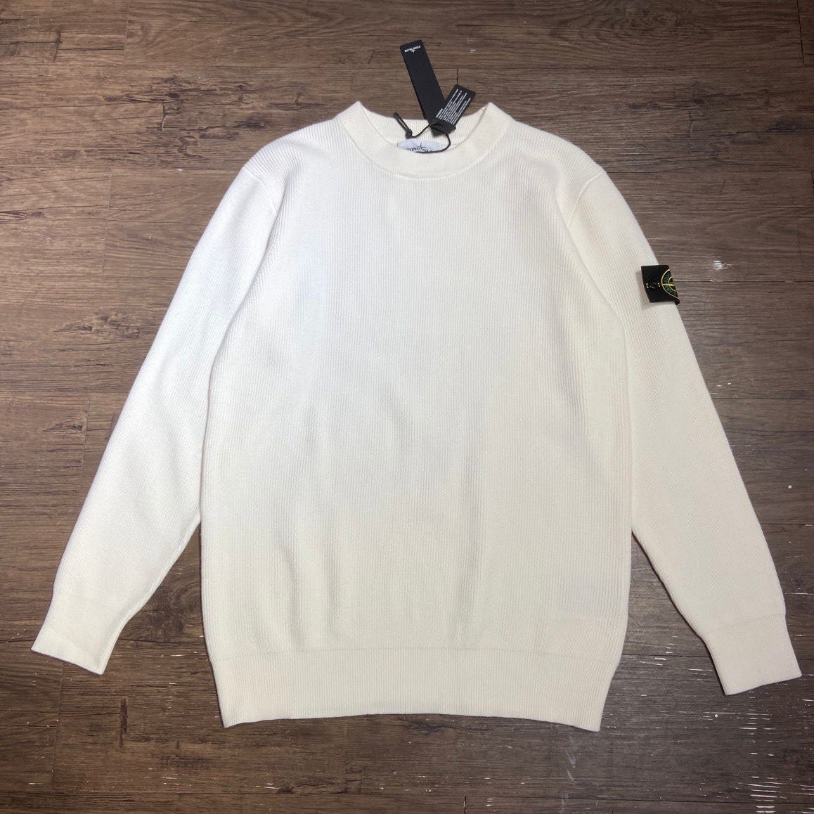 PULL STONE ISLAND BLANC