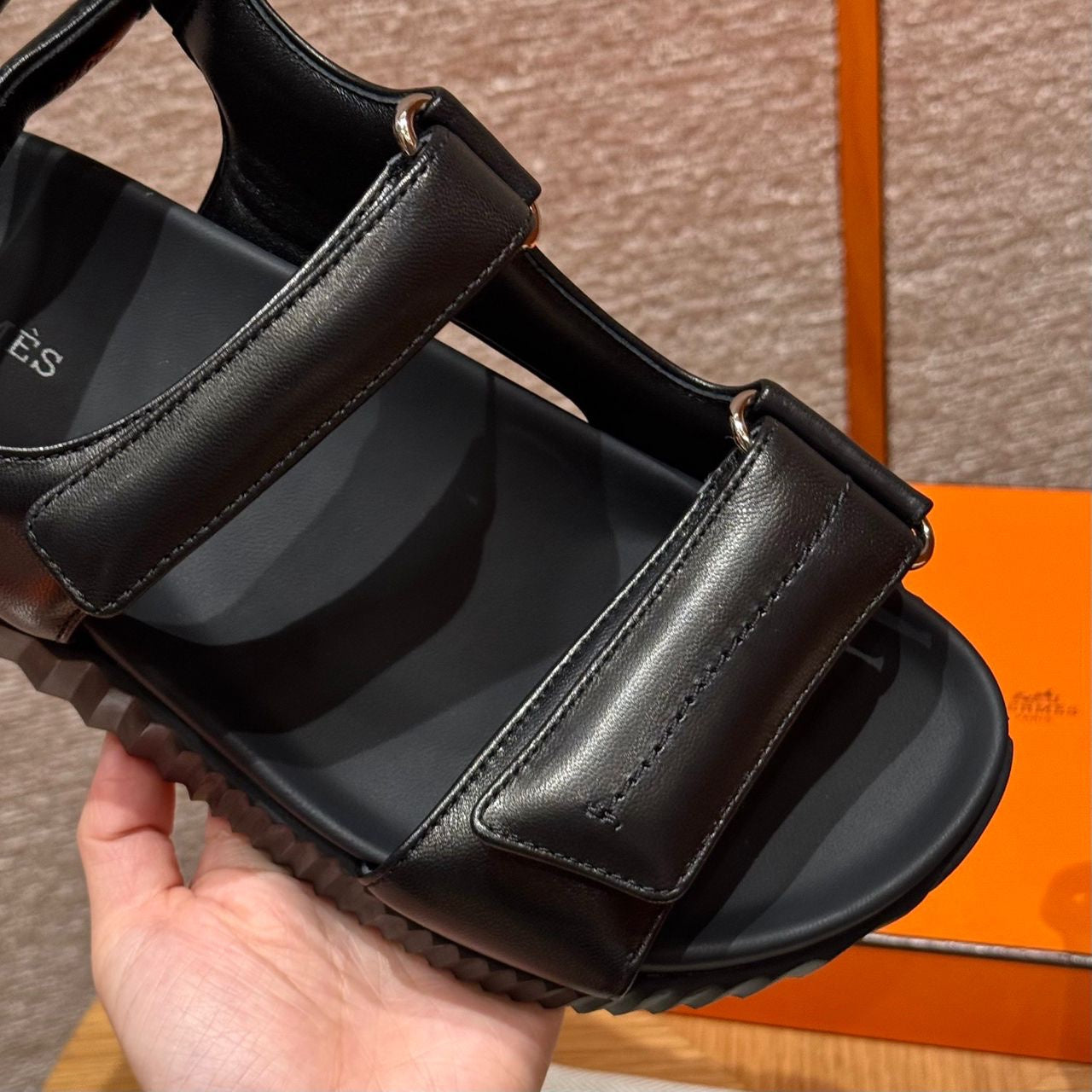 Sandales Hermès Noir Femme
