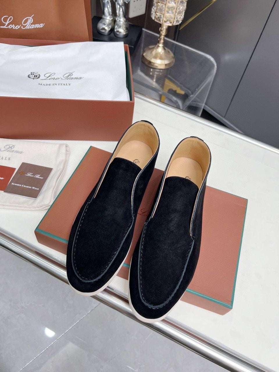 BOTTINES LORO PIANA NOIR HOMME