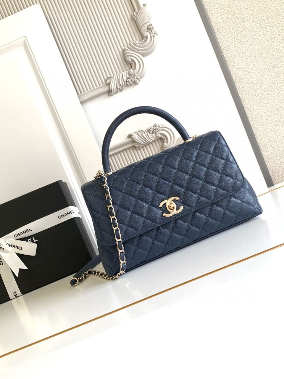 Sac Chanel Coco Handle Bleu Marine