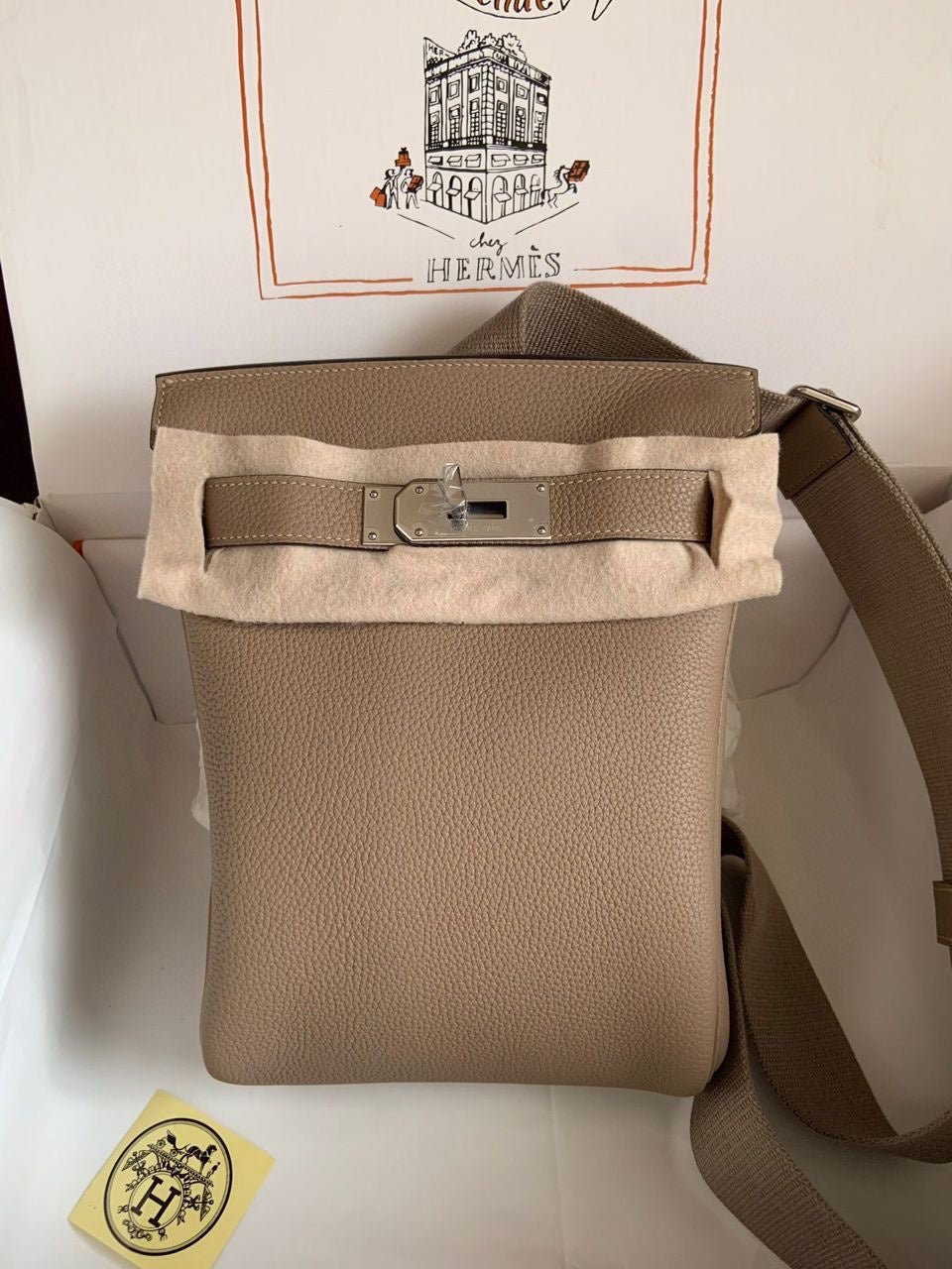 SACOCHE HERMES TAUPE