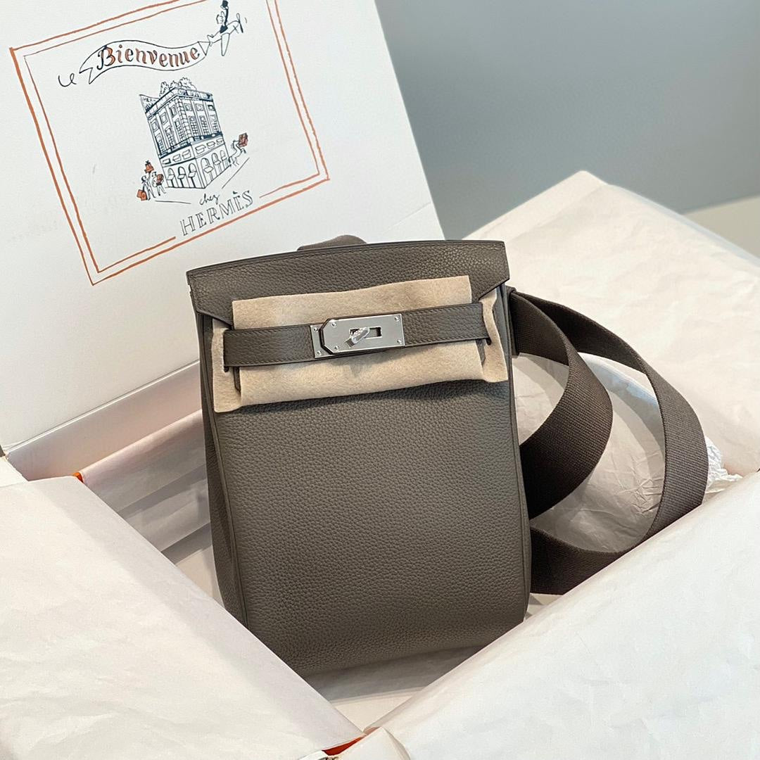 SACOCHE HERMES GRIS
