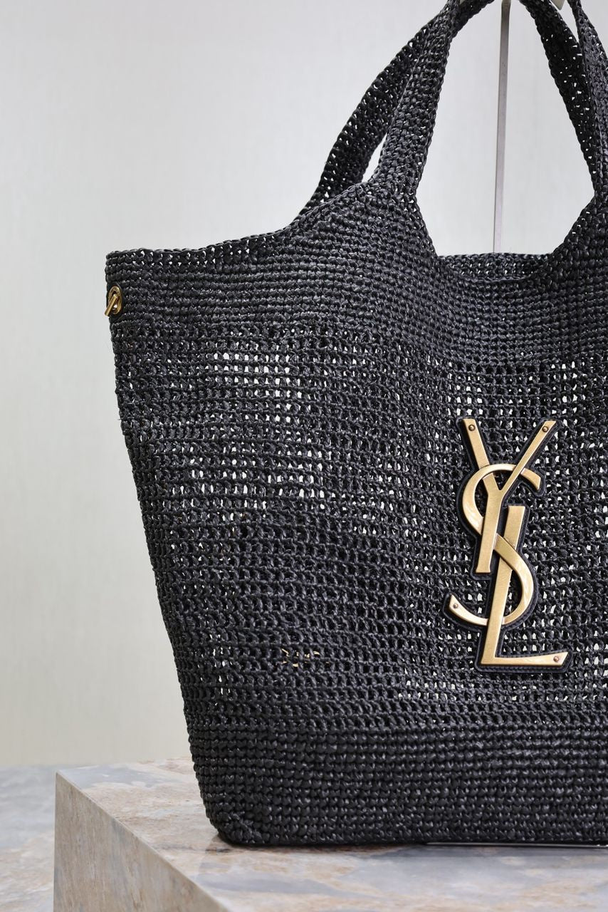 Sac Yves Saint Laurent Icare Raphia Noir