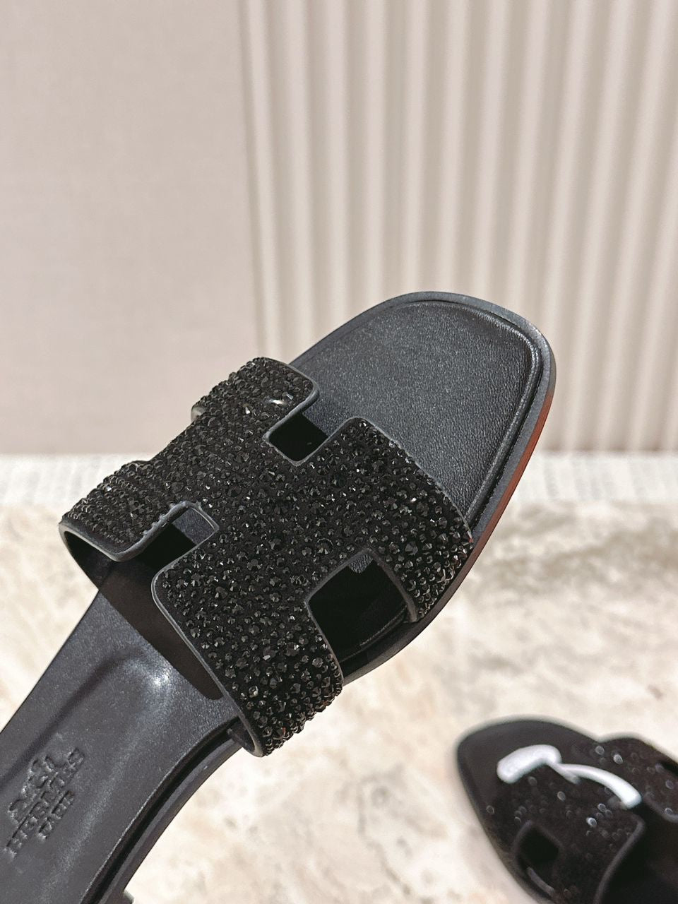 Sandales Hermes Oran Noir Diamond