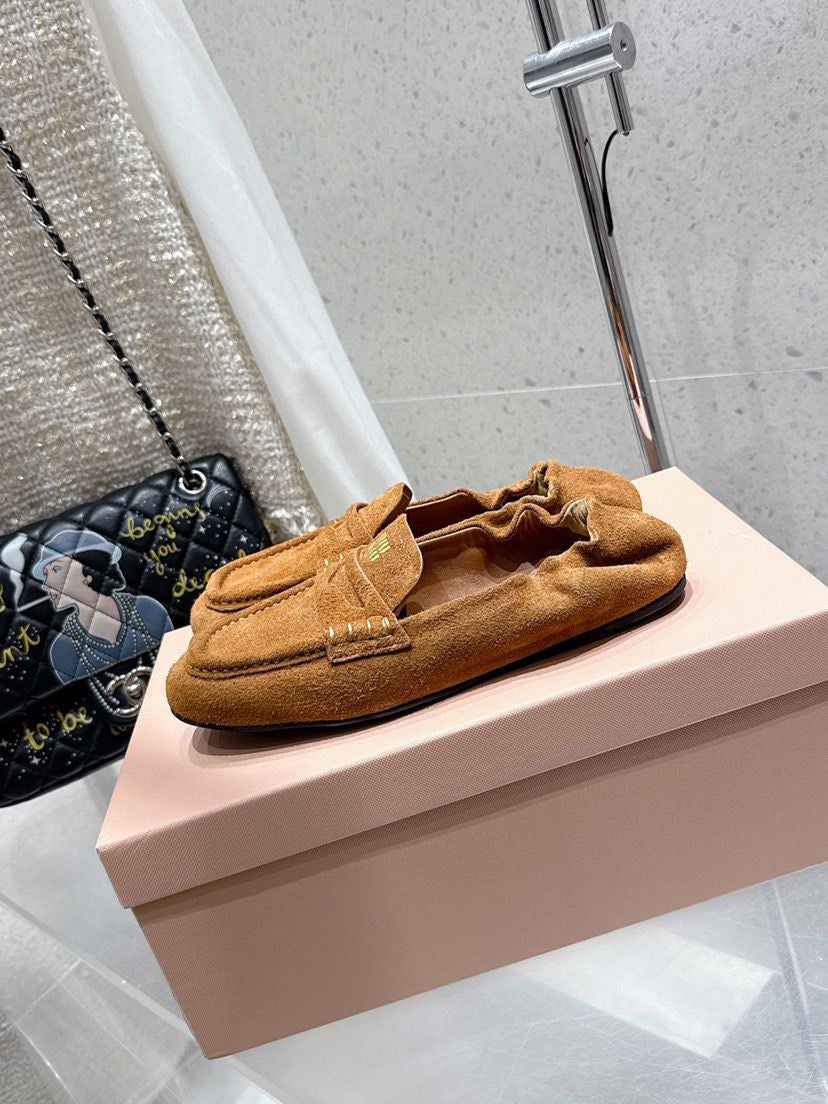 Ballerines Miu Miu Daim Marron