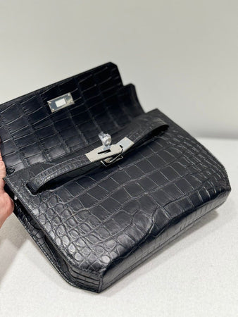 POCHETTE HERMÈS CROCO NOIR