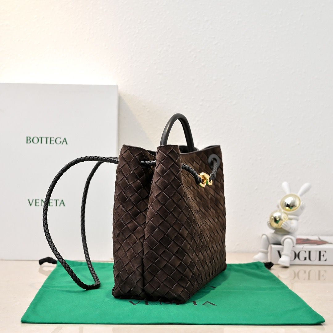 Sac A Main Bottega Venetta Andiamo Daim Marron