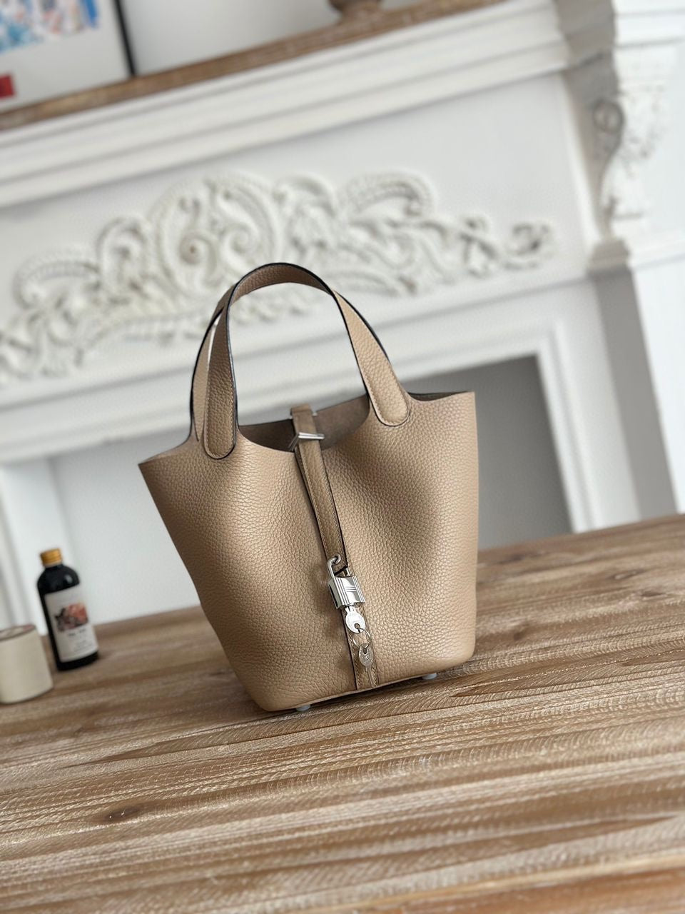 Sac A Main Hermes Picotin Beige Argent