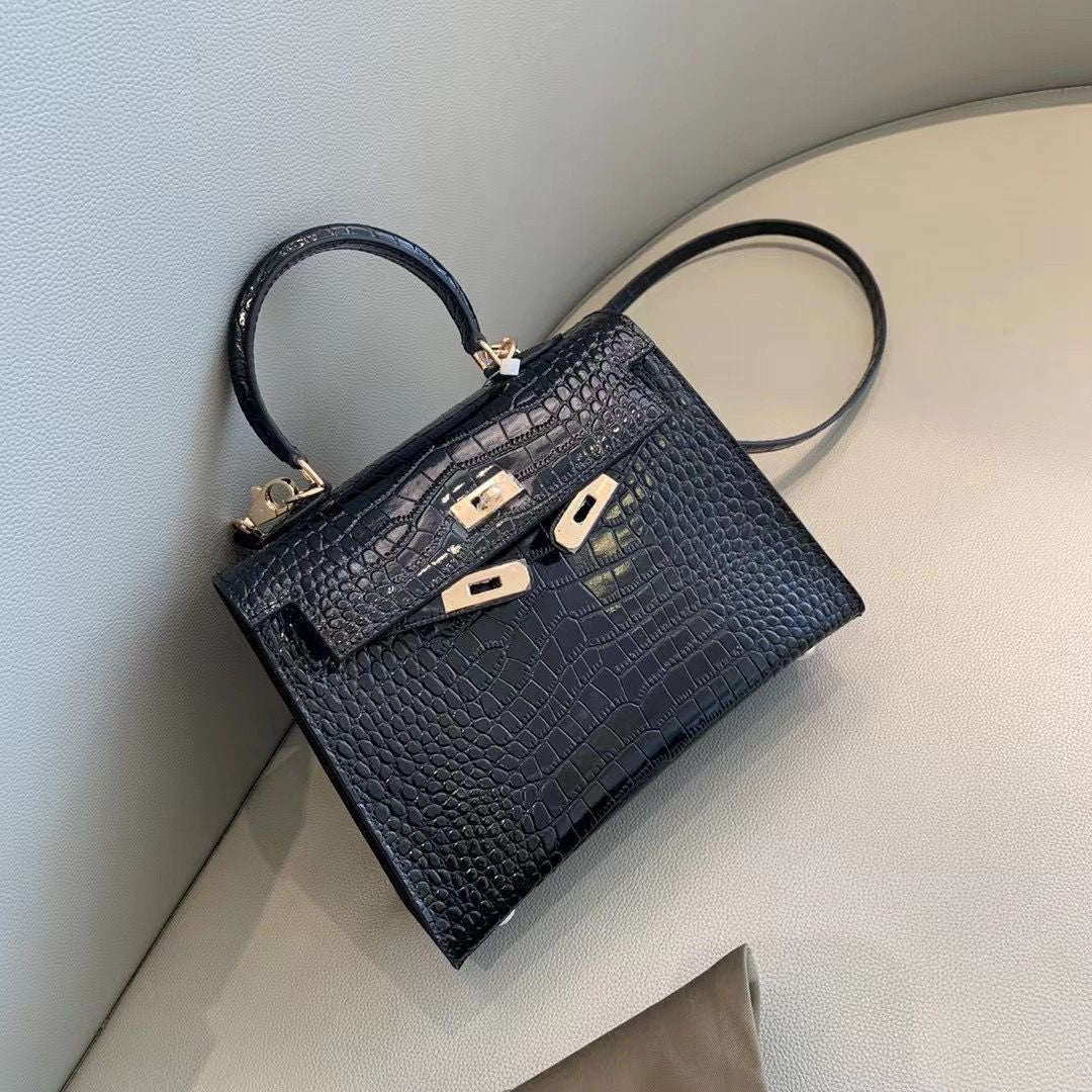 Sac A Main Hermes Mini Kelly Croco Noir