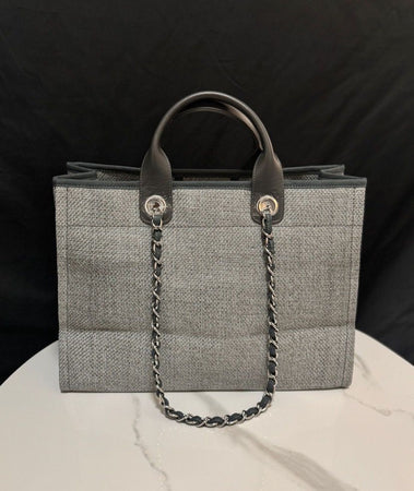 Sac Tote Bag Chanel Deauville Gris