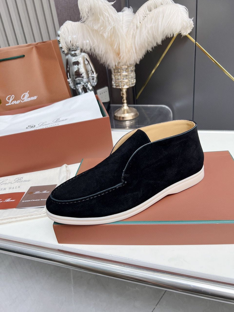 BOTTINES LORO PIANA NOIR HOMME