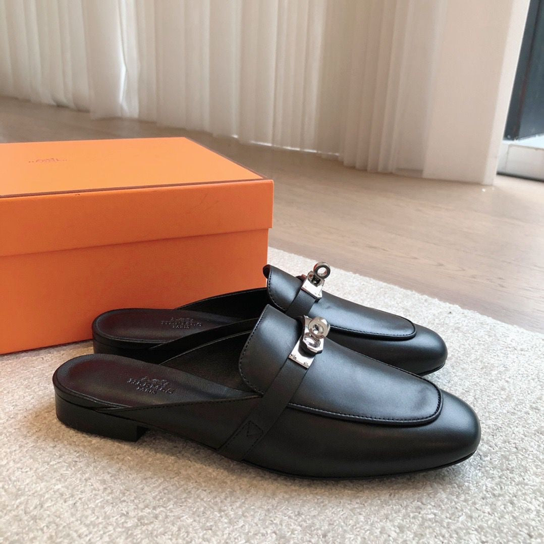 Mules Hermès Paris Noir Femme