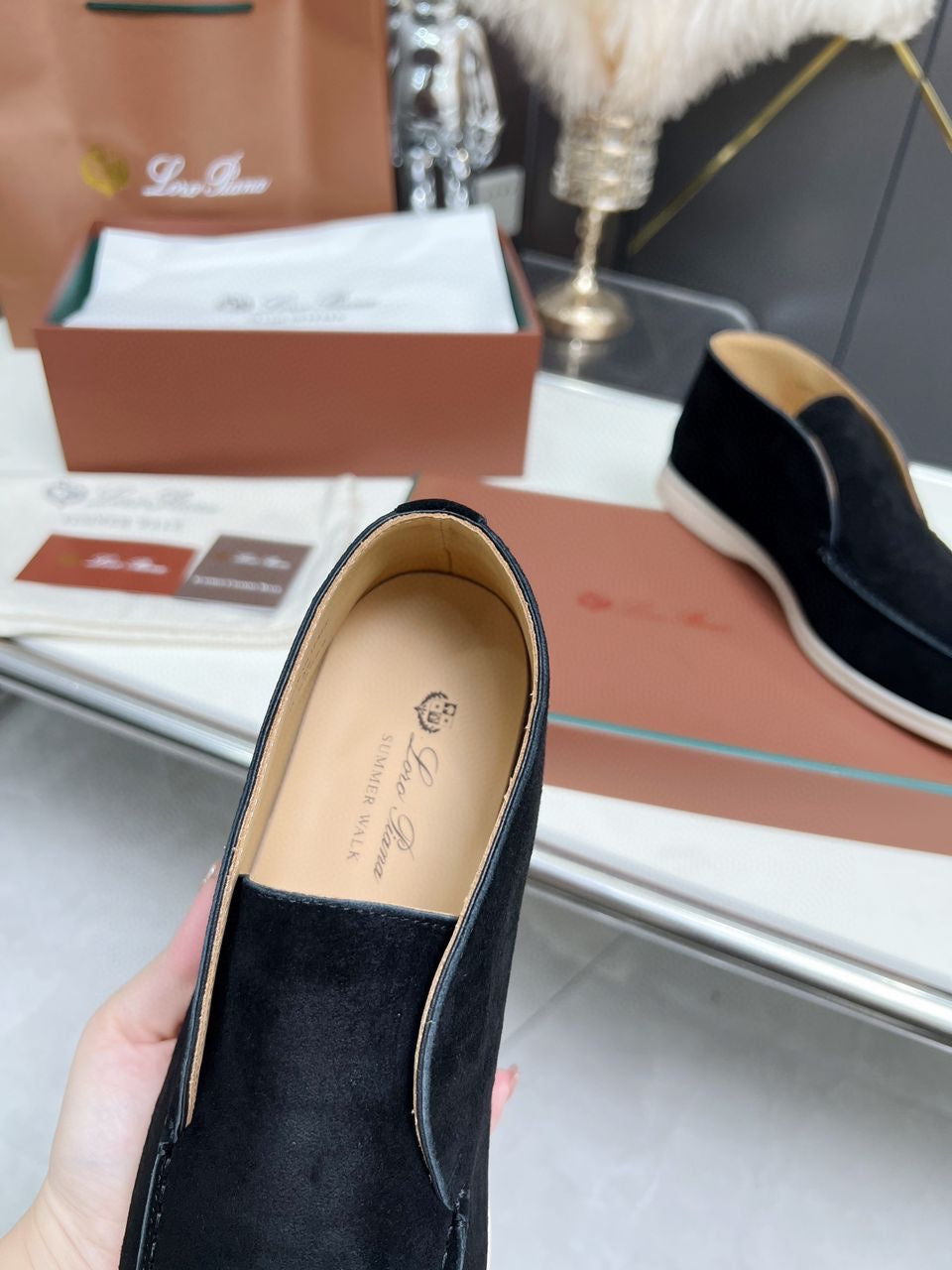 BOTTINES LORO PIANA NOIR HOMME