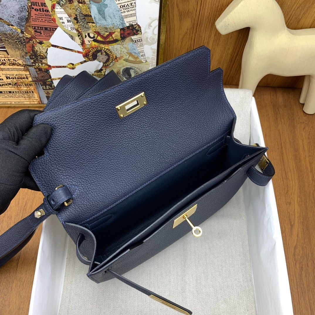 POCHETTE HERMÈS BLEU OR