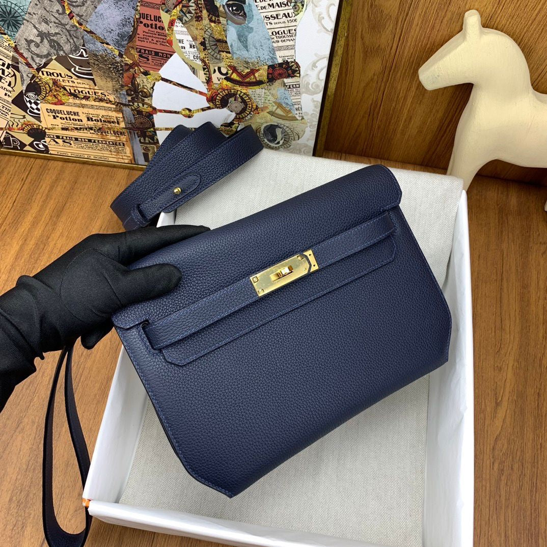 POCHETTE HERMÈS BLEU OR