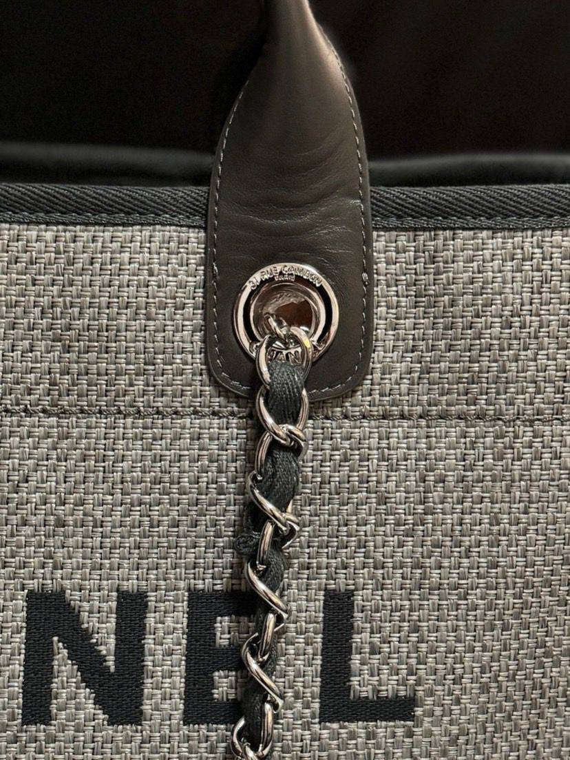 Sac Tote Bag Chanel Deauville Gris