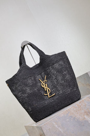 Sac Yves Saint Laurent Icare Raphia Noir