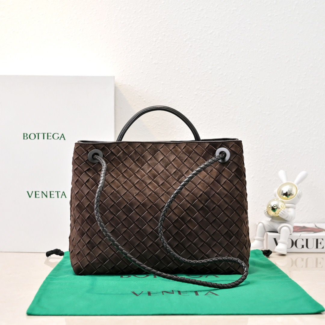 Sac A Main Bottega Venetta Andiamo Daim Marron