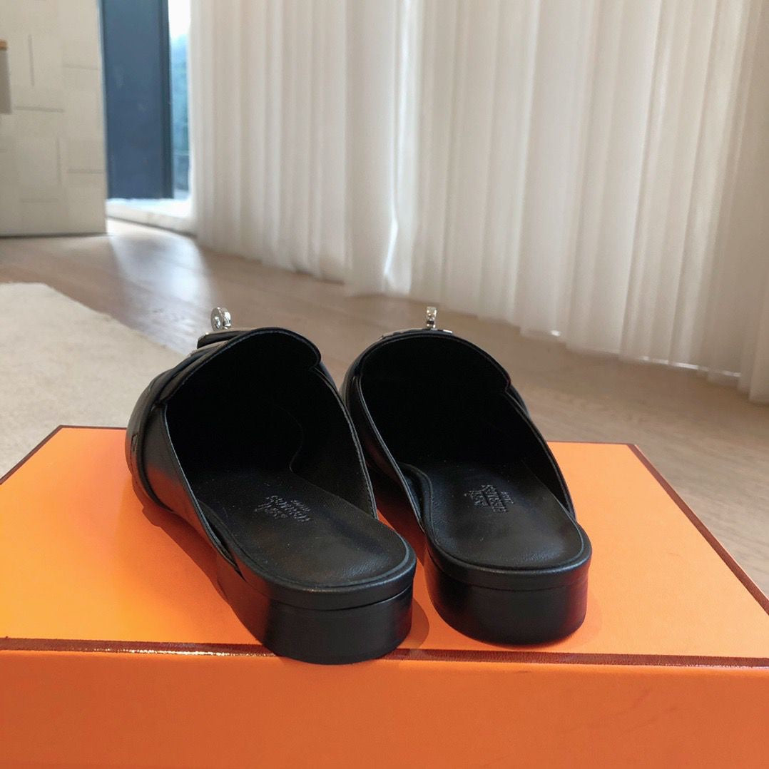 Mules Hermès Paris Noir Femme