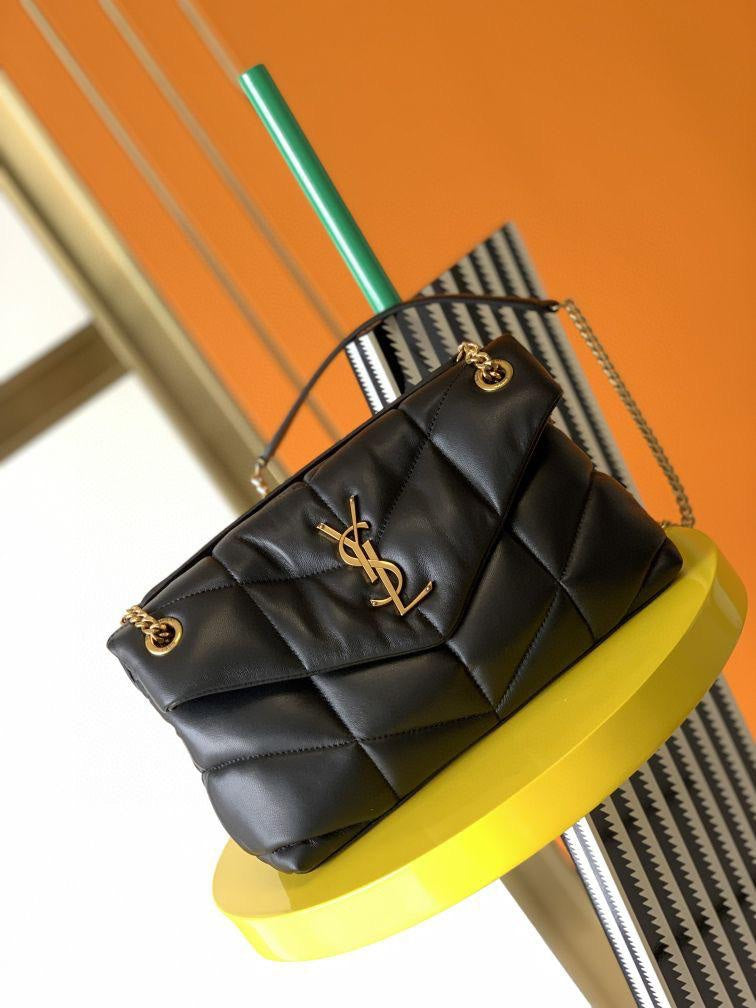 Sac A Main Yves Saint Laurent Puffer Noir Or