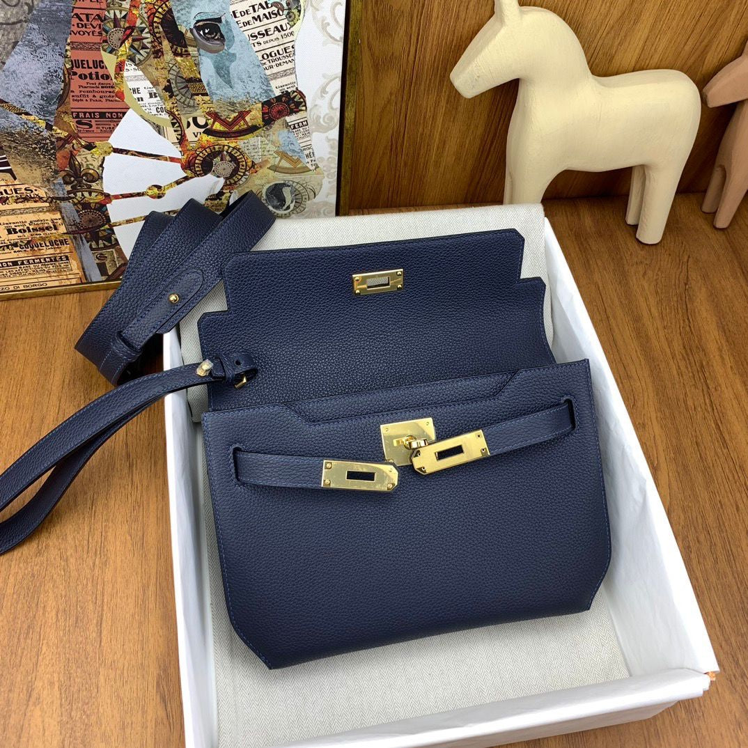 POCHETTE HERMÈS BLEU OR