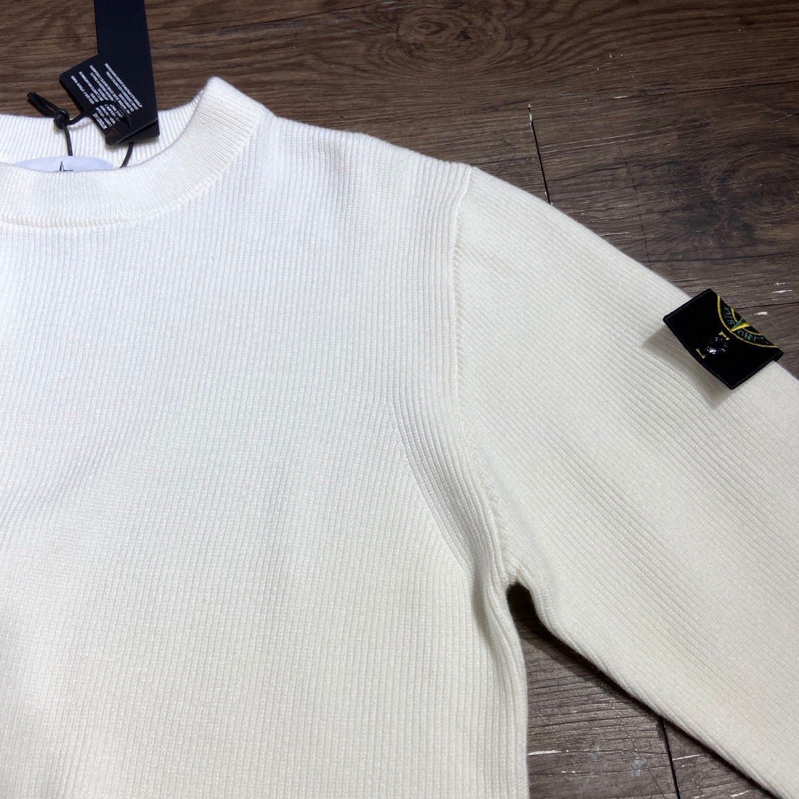 PULL STONE ISLAND BLANC