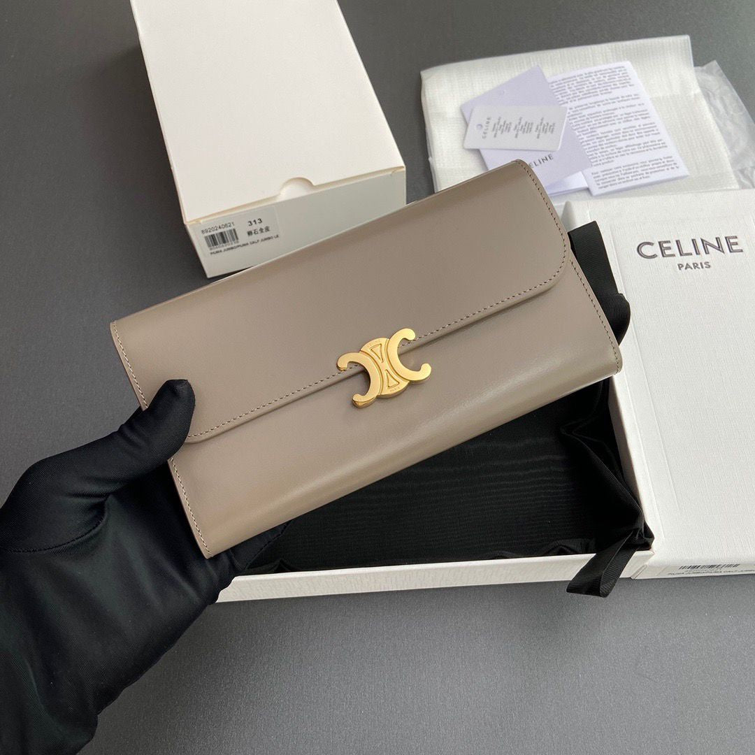 Grand Portefeuille Céline Triomphe Beige