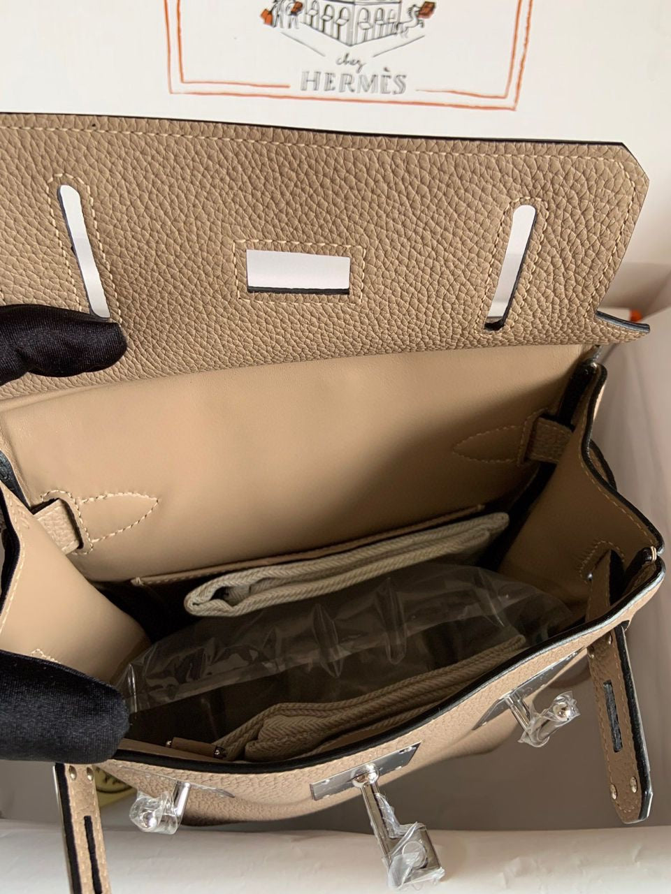 SACOCHE HERMES TAUPE