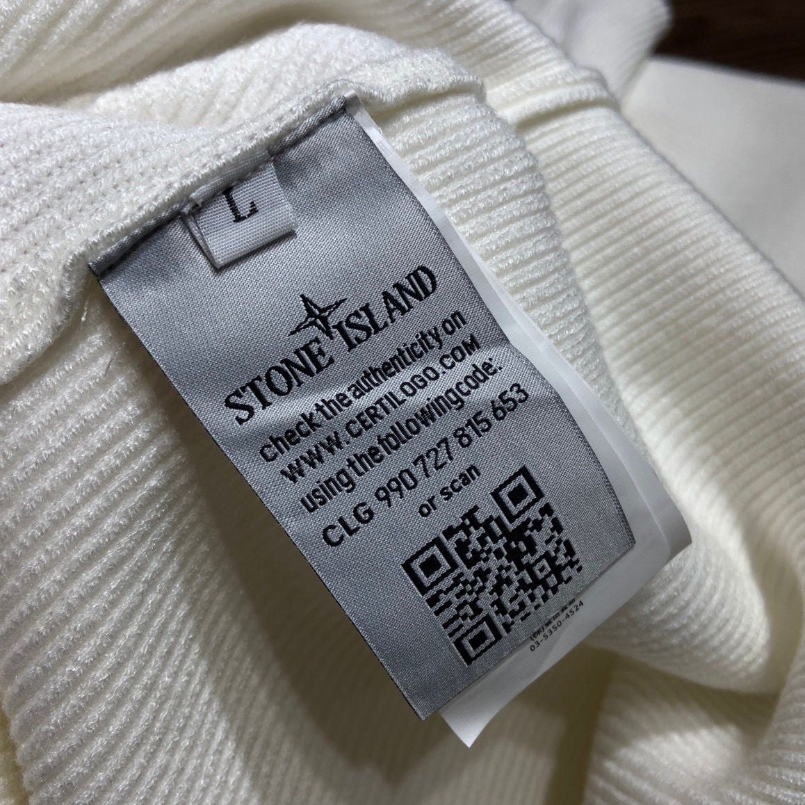 PULL STONE ISLAND BLANC