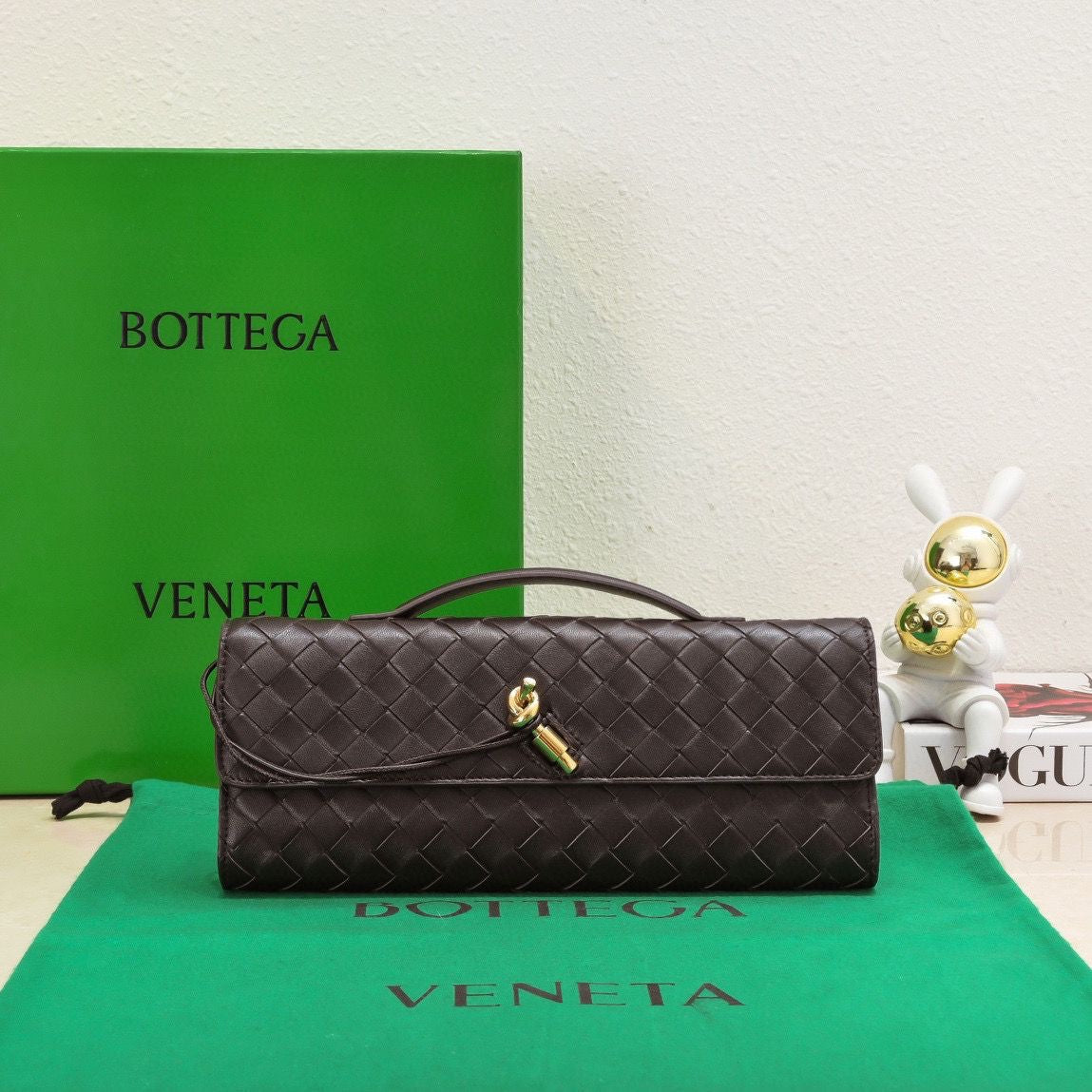 Sac Bottega Veneta Clutch Andiamo Marron
