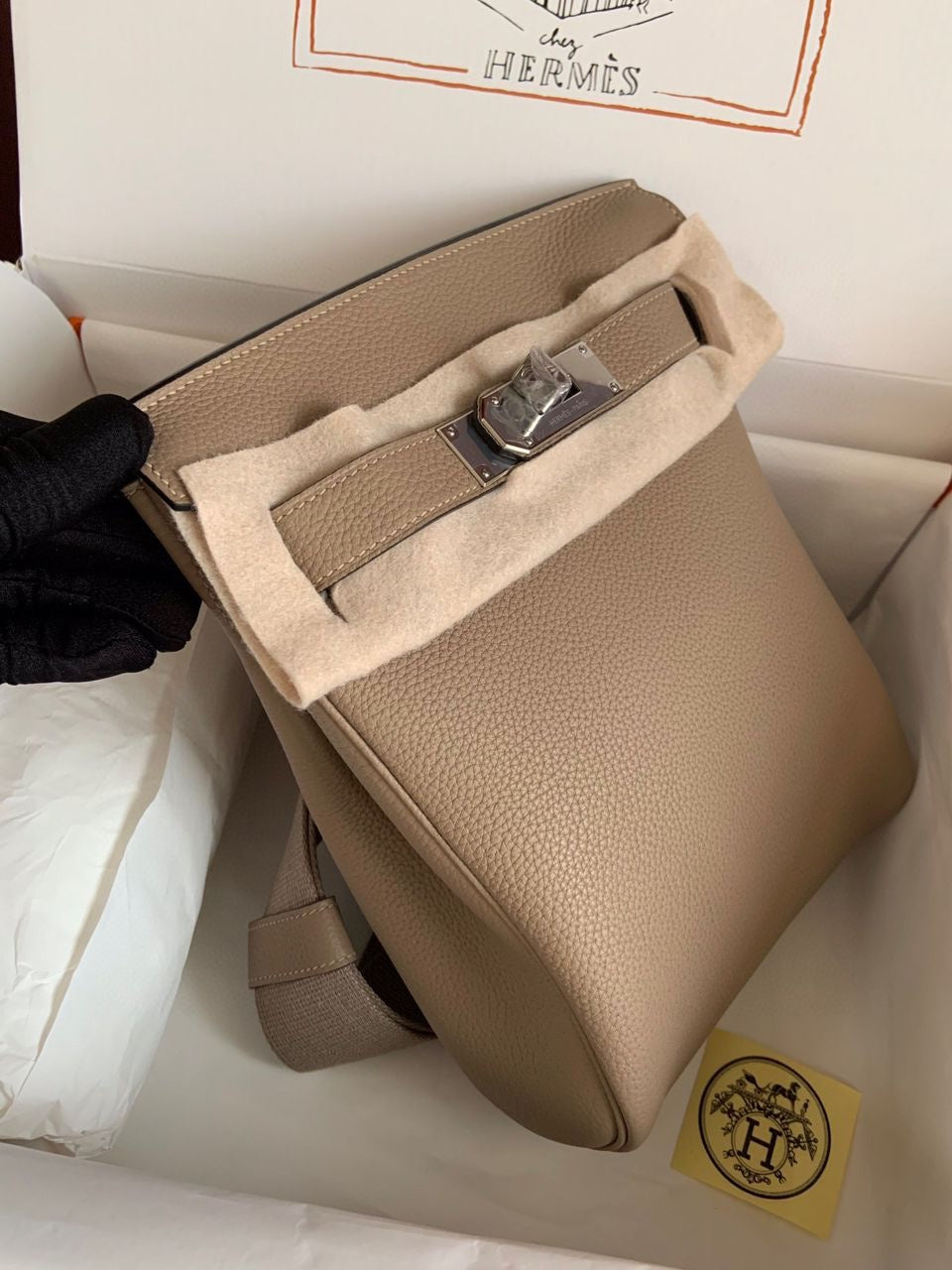 SACOCHE HERMES TAUPE