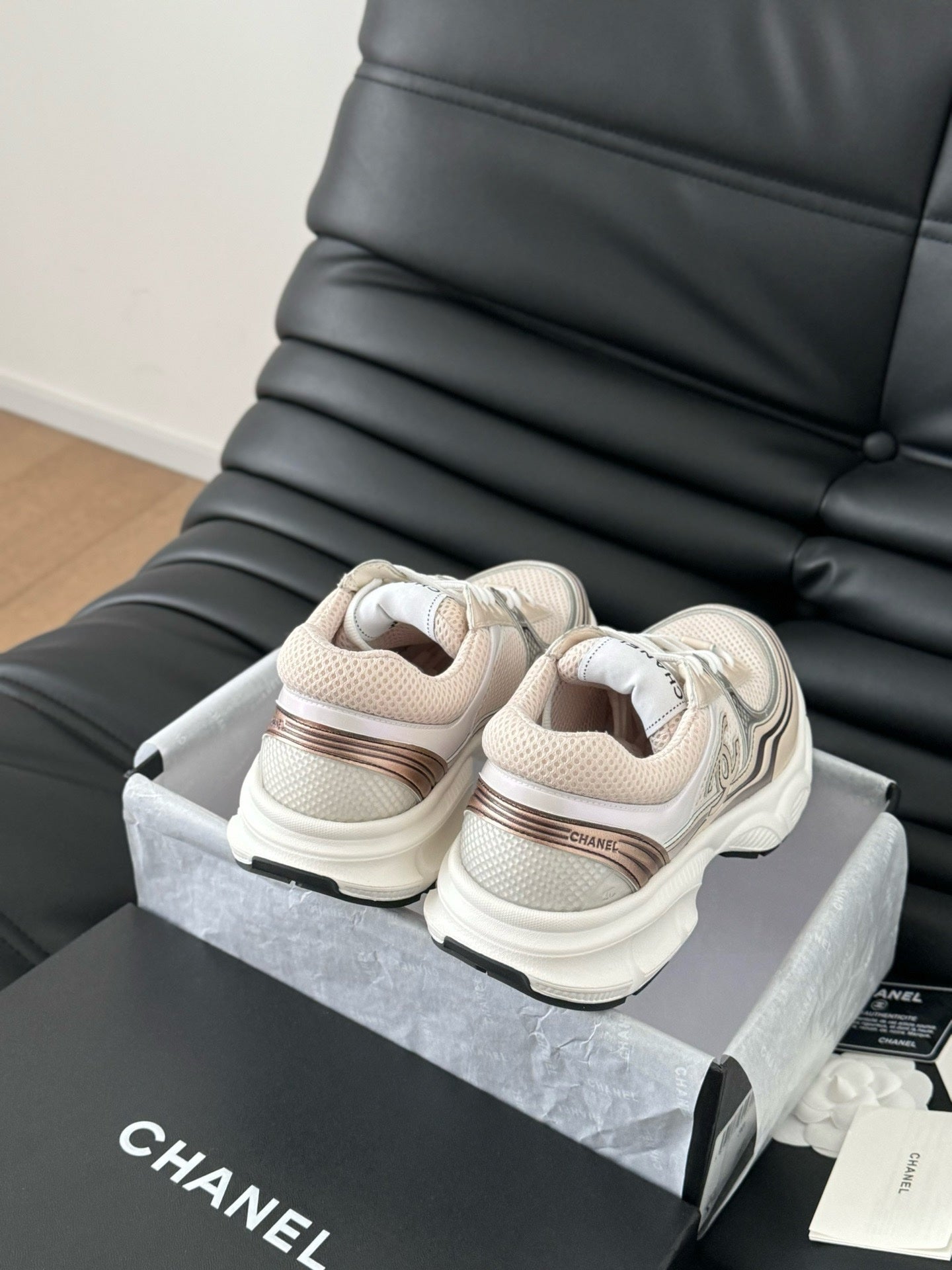 Sneakers Chanel Femme Beige Clair