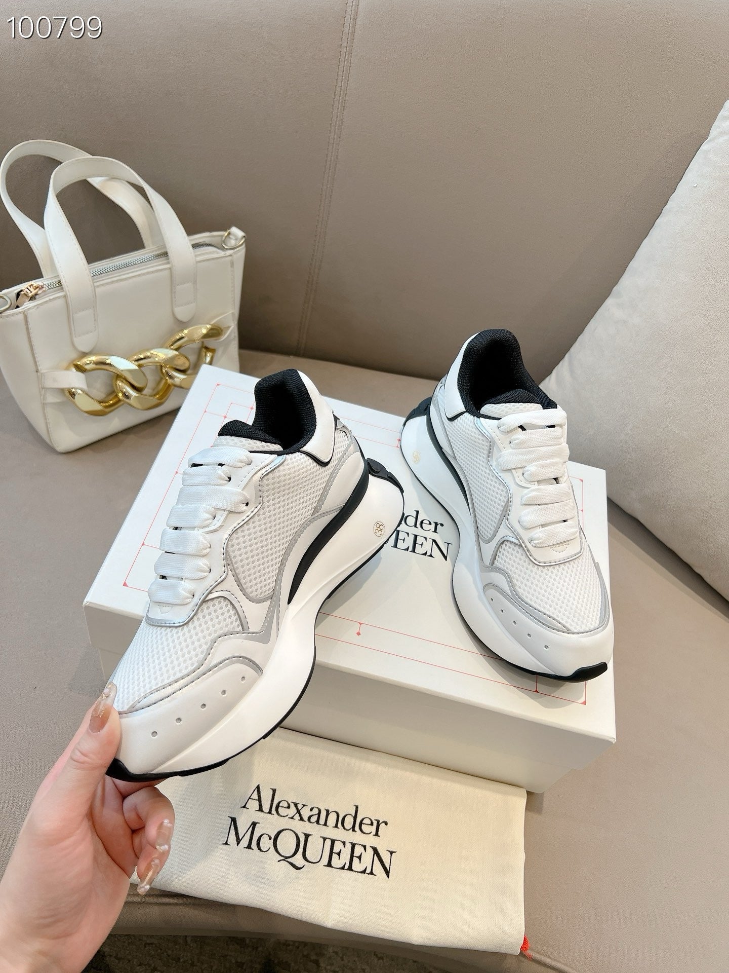 Sneakers Alexander McQueen Sprint Blanc 3D