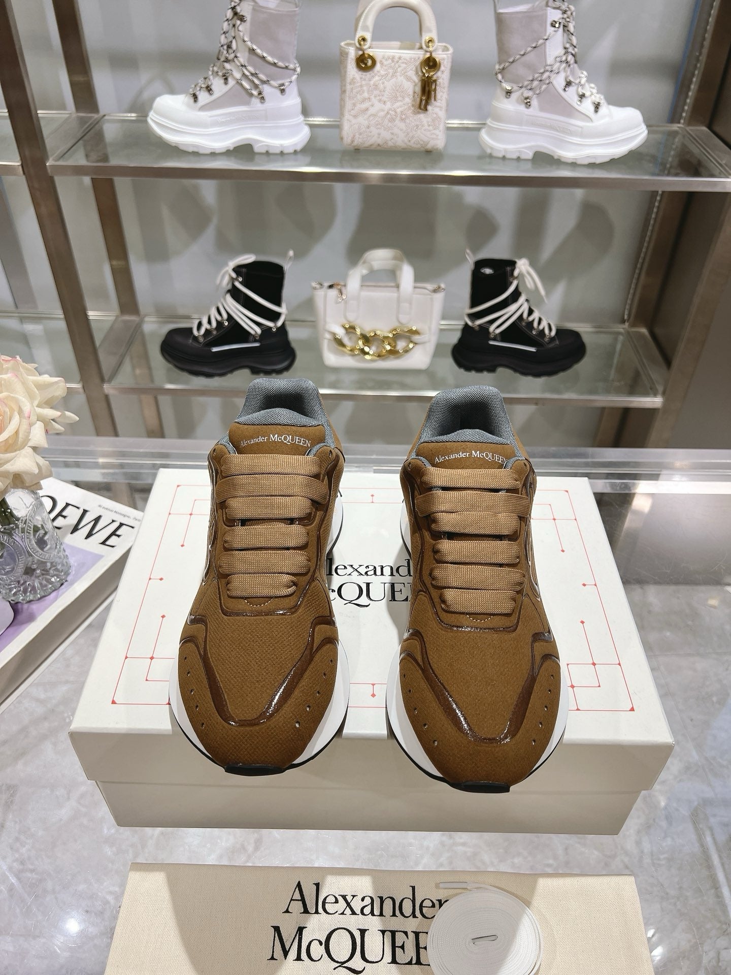 Sneakers Alexander McQueen Sprint Marron 3D