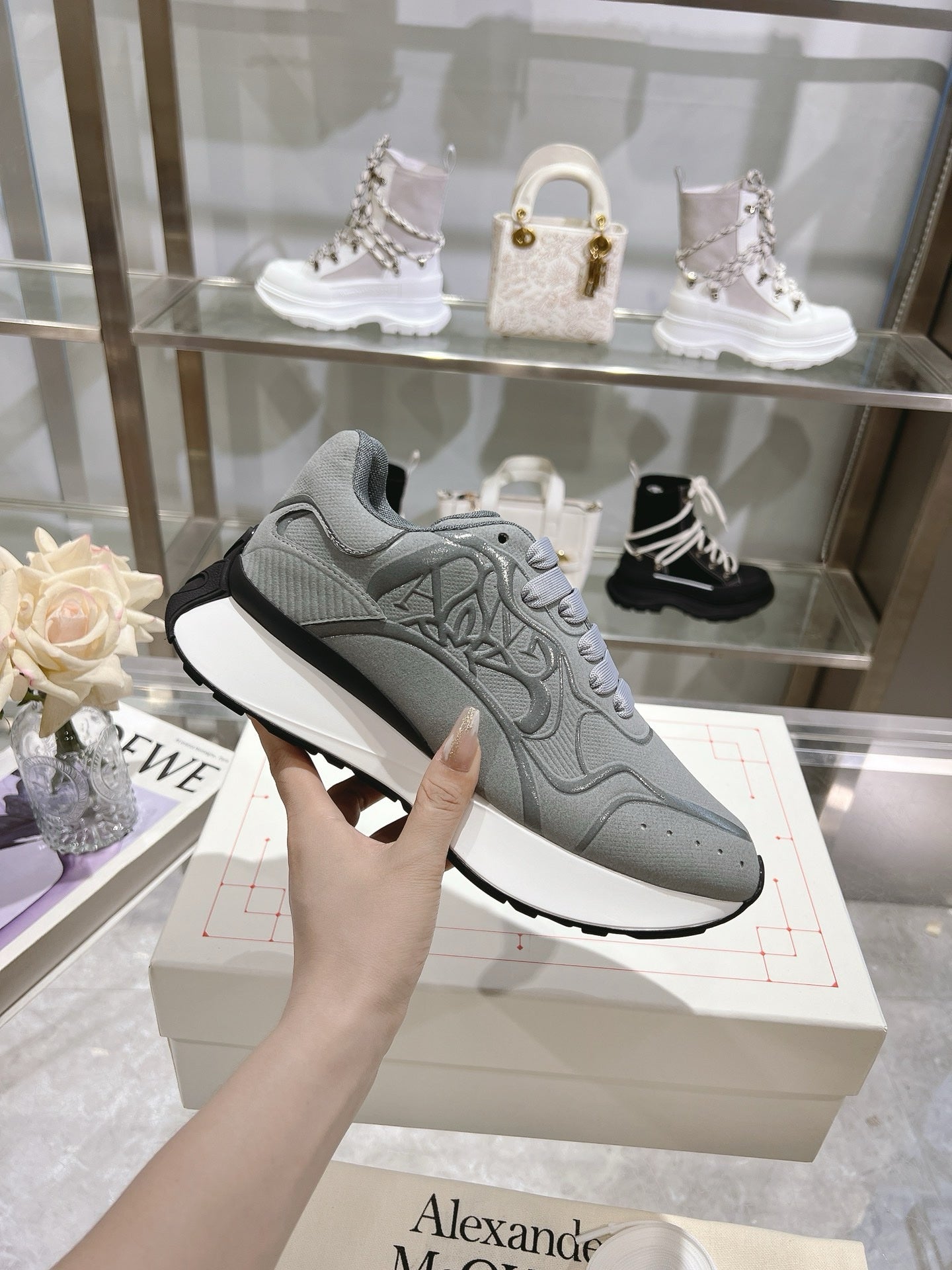 SNEAKERS ALEXANDER MCQUEEN SPRINT GRIS 3D