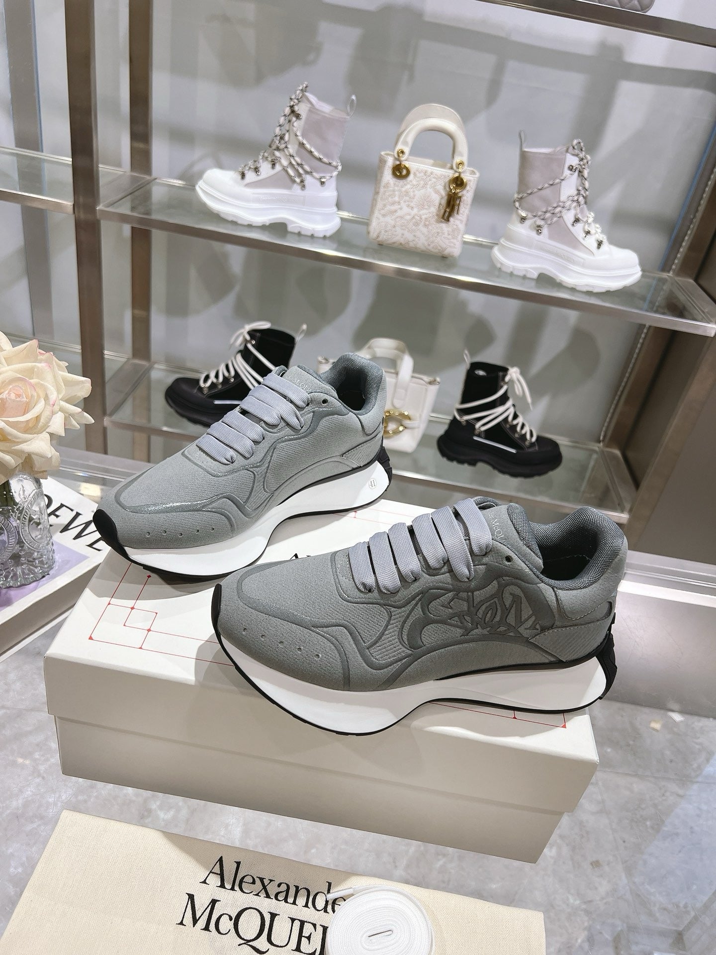 Sneakers Alexander McQueen Sprint Gris 3D
