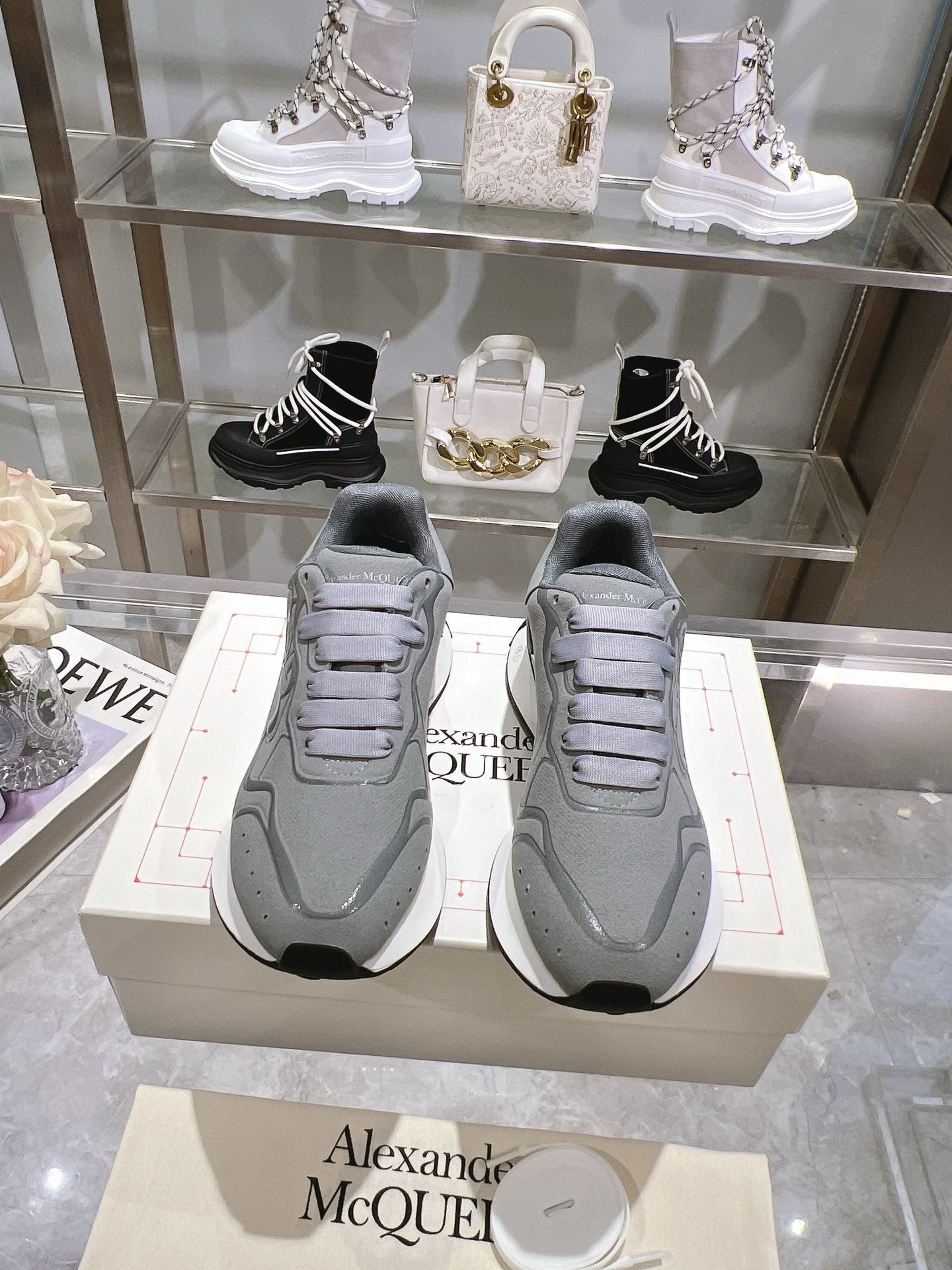 Sneakers Alexander McQueen Sprint Gris 3D