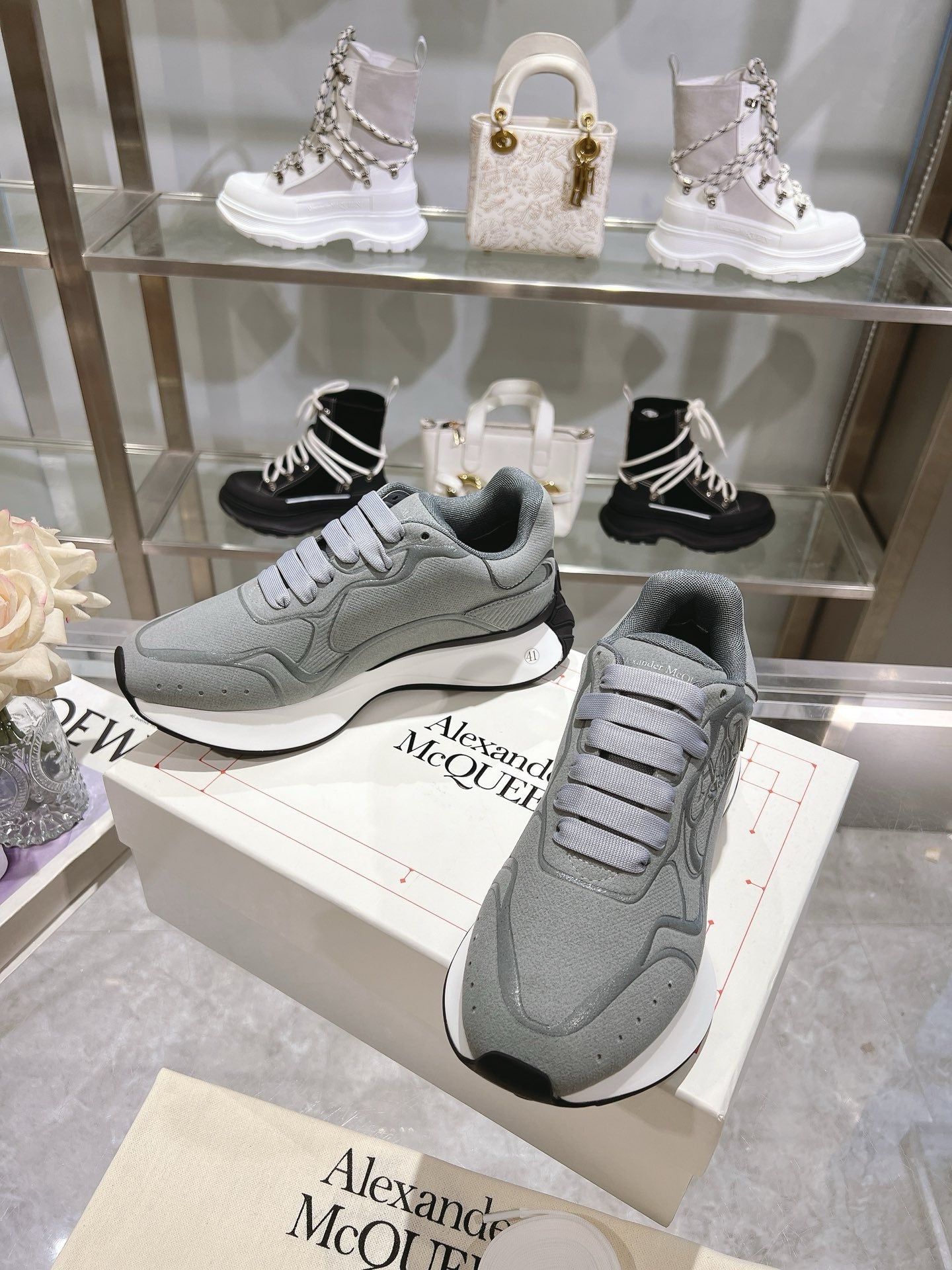 SNEAKERS ALEXANDER MCQUEEN SPRINT GRIS 3D