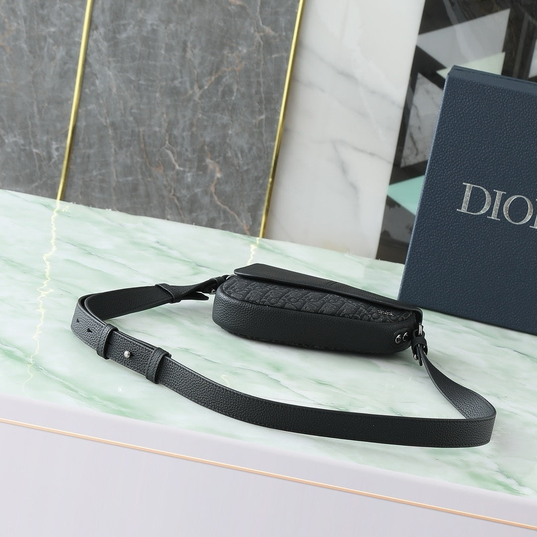 SACOCHE SADDLE DIOR MINI OBLIQUE NOIR