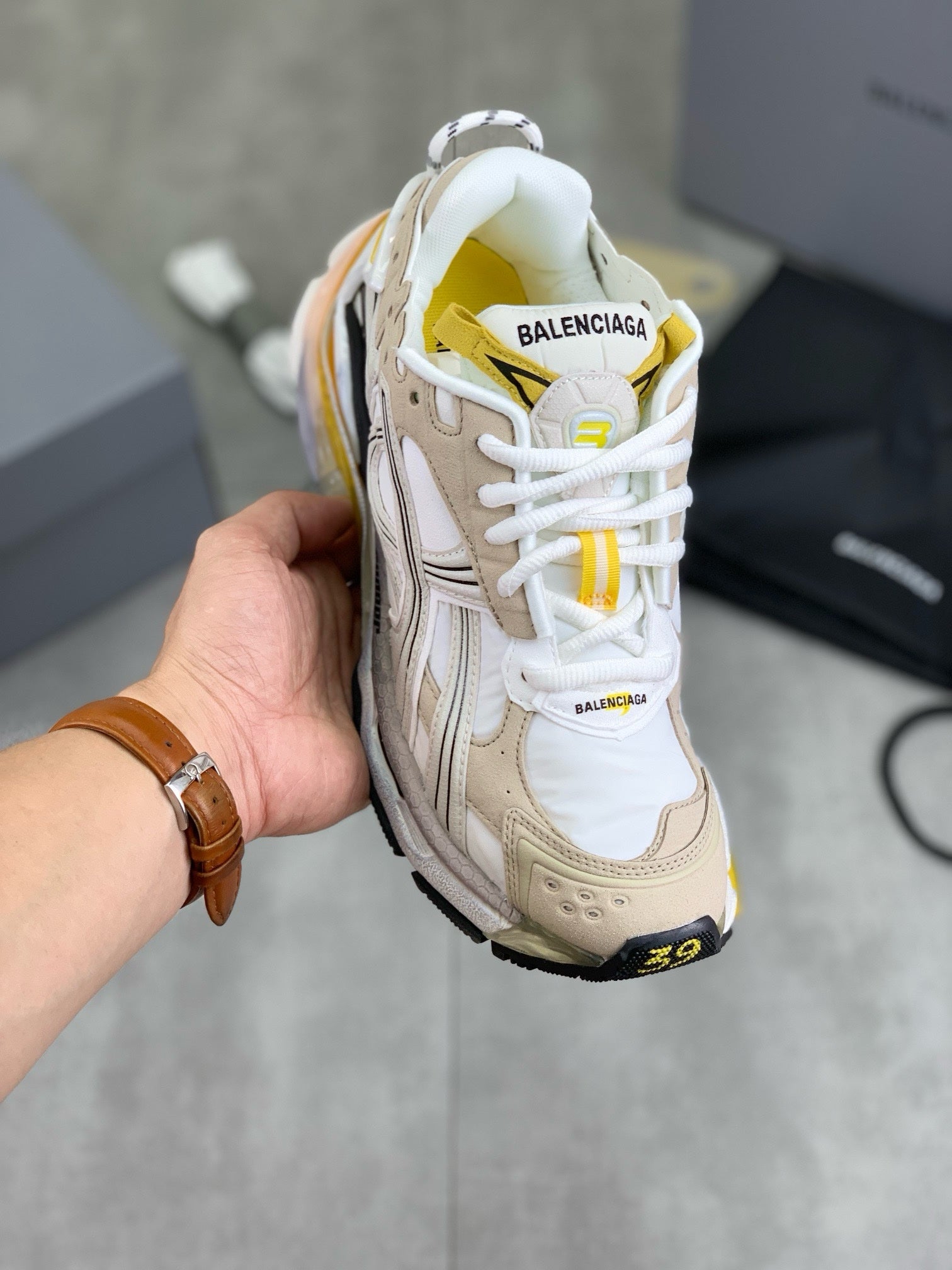 SNEAKERS BALENCIAGA RUNNER BLANC BEIGE