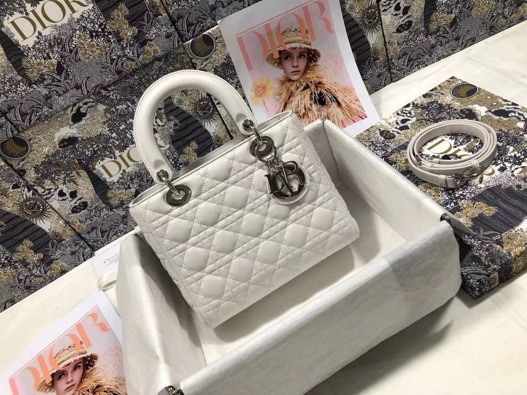 Sac Lady Dior Blanc Argent