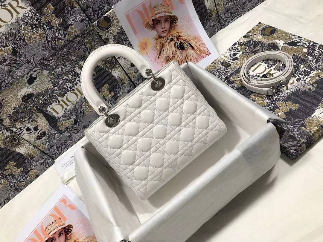 Sac Lady Dior Blanc Argent