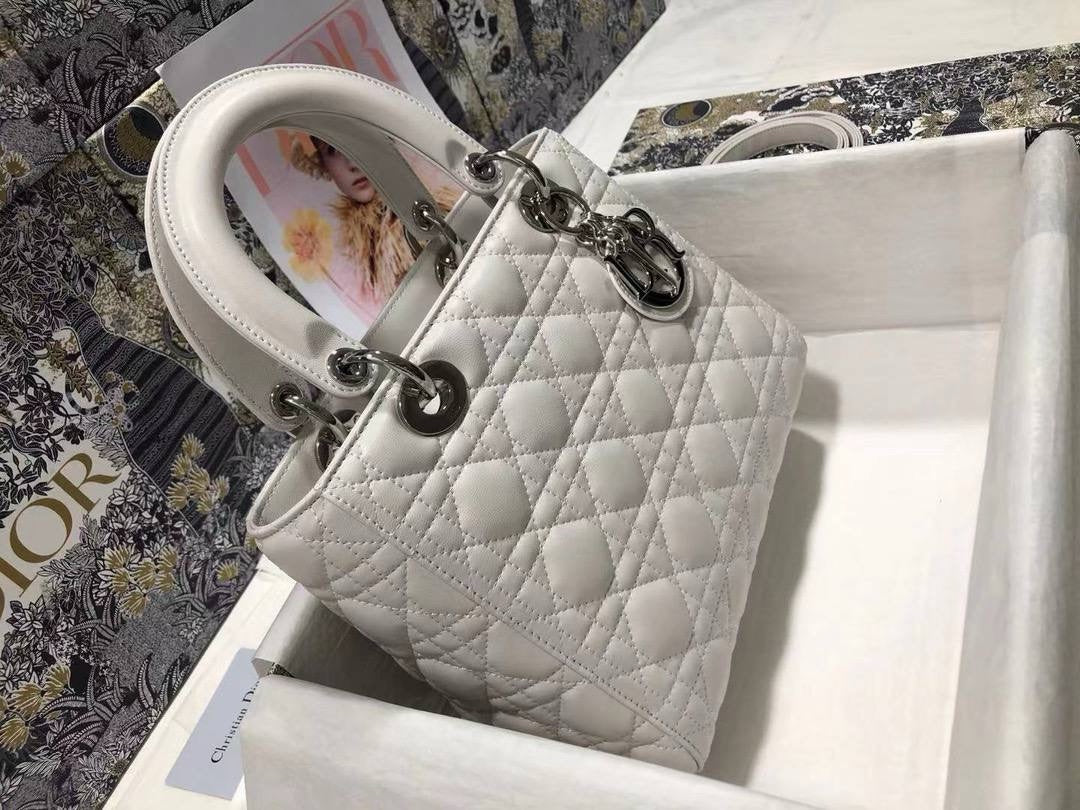 Sac Lady Dior Blanc Argent