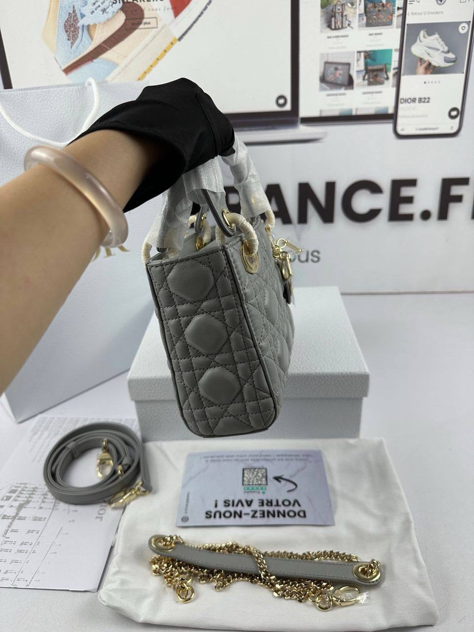 Sac A Main Lady Dior Gris Mini