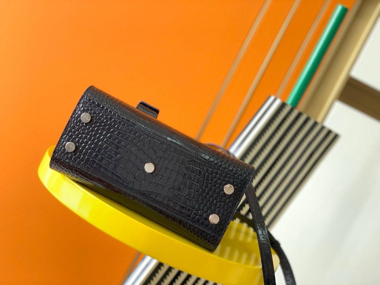 Sac Yves Saint Laurent Croco Noir