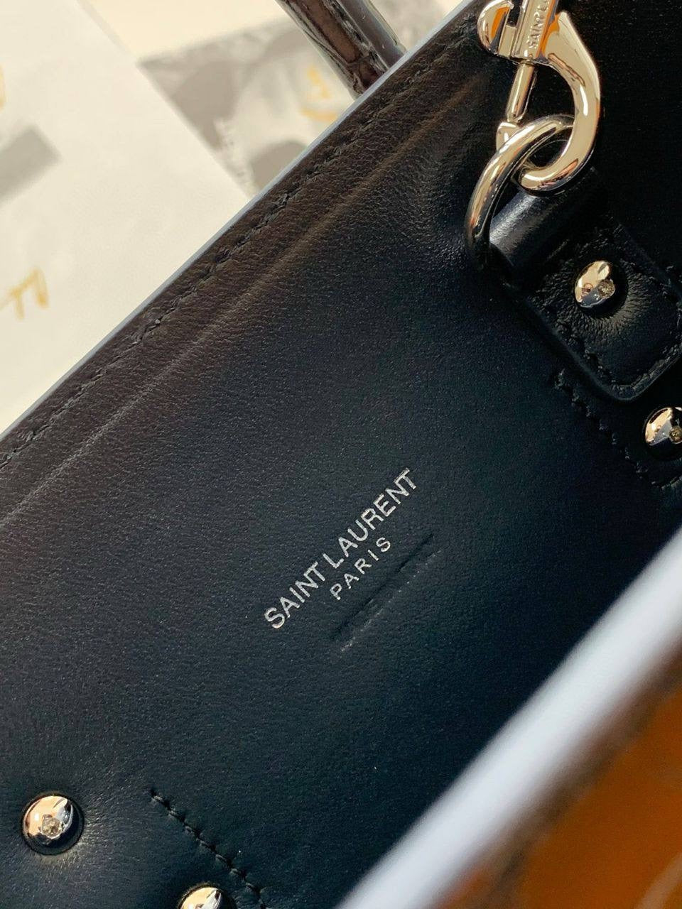 Sac Yves Saint Laurent Croco Noir