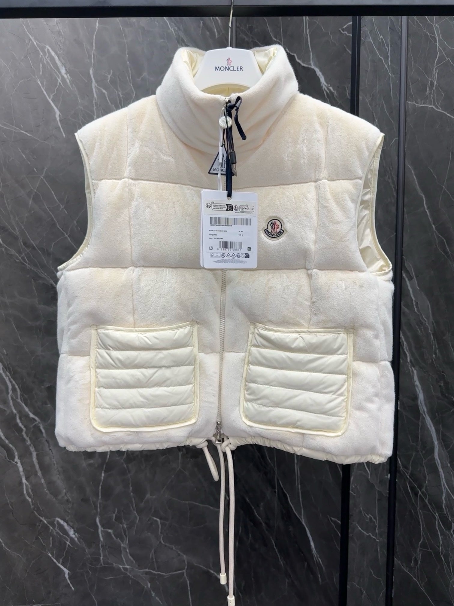 Doudoune Femme Moncler Sans Manches Polaire Blanc